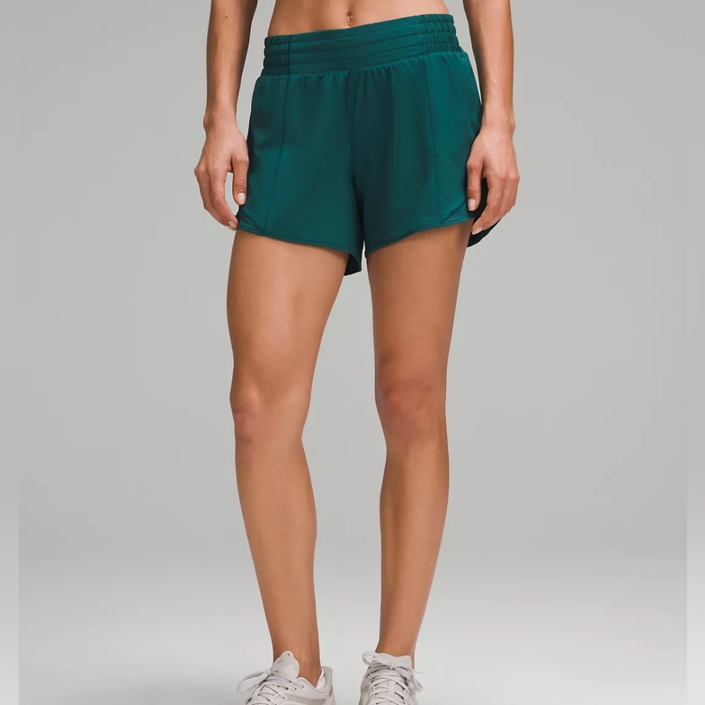 Lululemon Hotty Hot High-Rise Lined Short 4" / Storm Teal / Size 6